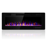 Electactic 36 Inch Electric Fireplace Insert Ultra-Thin - Recessed & Wall-Mounted Fireplace Heater with Thermostat, Adjustable Flame, Remote Control - Linear with Timer, Touch Screen, 750/1500W