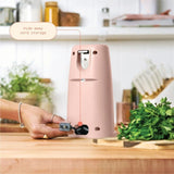 Electric Can Opener with Auto-Turn Operation for Standard & Tall Cans, Stainless Steel Blade for Easy Kitchen Counter Use (Rose)
