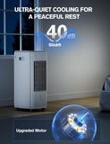 3-IN-1, Portable Air Conditioners, Evaporative Air Cooler w/ 4 Ice Packs, 3L Water Tank for Cooing, 7H Timer for Auto-Off, Swamp Coolers with 70° Oscillation, Cream