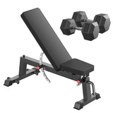 HANDBODE Adjustable Weight Bench for Full Body Workout, 1300 lb Weight Capacity Bench Press Bench of Home Gym Strength Training, Incline Upright Flat Utility Workout Bench with 40 lb Dumbbells