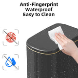 KSSKSS 2.6 Gallon Slim Bathroom Trash Can with Soft-Close Foot Pedal, 10L Stainless Steel Garbage Can with Removable Liner Bucket, for Narrow Spaces,Bathroom, Bedroom (Titanium Black)