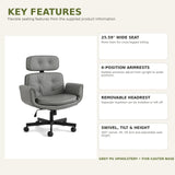 OYEFIT Criss Cross Office Chair with Adjustable Arms, Headrest and Wheels