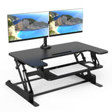Mount-It! Standing Desk Converter Dual Monitor, 2 Screen Mounts Included, Height Adjustable Desk