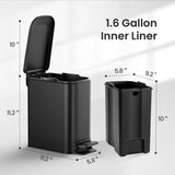 Stainless Steel Garbage Can with Removable Inner Bucket