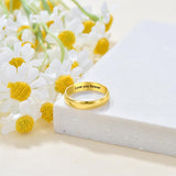 Oseew Customized Gold Band Ring 10k solid Gold For Women/Men Classic Womens Mens Gold Band 4mm Gold Wedding Band Ring Engagement Ring Birthday Gift