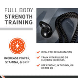 Body Sport Battle Rope, 15 ft. Long, 2 in. Diameter - Strong, Poly-Twine Training Cord for Indoor & Outdoor Use - Home Fitness & Gym Equipment