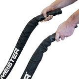 Meister Professional Sheathed Battle Rope for Strength & Conditioning Gym Workouts - 2.0" Diameter - Black Meister