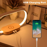 Donewin Wireless Charging Bedside Lamp with USB Charging Port,Premium Wooden Nightstand Light for Bedroom,Nursery Lamp,Touch-Control Desk Lamp,Ideal Gift Choice,Stepless Dimming& 3 Color Temps