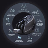 Duet Massage Chair-4D & 3D Dual-Mechanism Zero Gravity Recliner with Yoga Stretch and Electric Automatic Footrest Extension-Full Body Relaxation (Black) Alfine