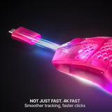 SteelSeries Aerox 3 Wireless Gen 2 - Super-Light 68g Gaming Mouse, 4K Polling, 26K DPI Optical Sensor, 200 Hour Battery, IP54 Water Resistant, 80m Click Durability, RGB, 100% PTFE Feet - Magenta Haze