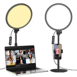 Anautin 10.5in LED Desk Ring Light, Video Conference Lighting for Zoom Meeting/Video Calls, Live Stream, Home Office, Computer Lighting for Webcam, Online Classes, Professional Streaming