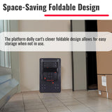 Foldable Platform Truck Dolly with Swivel Wheels, Heavy Duty Moving Platform Hand Truck, Moving Flatbed Cart Push Cart Platform Dolly Cart for Groceries