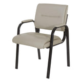 Office Star FL Series Faux Leather Guest Office Chair with Black Finish Frame, Taupe