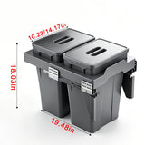 Under Sink Trash Can - Double-Bin Pull-Out Design, Damped & Concealed, Removable Inner Bins for Easy Sorting, Ideal for Home & Commercial Cabinet Use (18.03" x 10.23" x 19.48")