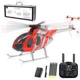 rcxperts YU Xiang F119S MD500 Remote Control Helicopter, 1/16 2.4G 9CH 250-Class 6-Axis Gyro Military RC Helicopter with 6G/3D Switchable Modes and Optical Flow for Adult(Red & Sliver/1 Battery)