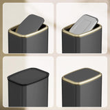 Swing-Top Rectangular Waste Bin, Stainless Steel Garbage Can for Home, Office, Toilet, Bedroom