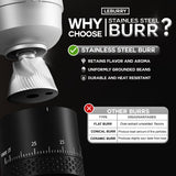 LEBURRY Burr Coffee Grinder - Portable Espresso Grinder with Stainless Steel Conical Mill for Travel, Camping - Cordless/Rechargeable Electric Coffee Bean Grinders with 38 Adjustable Grind Settings