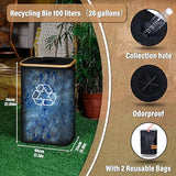 efluky Recycling Bin for Kitchen 26 Gallon, 100L Recycle Bin with 2 Removeable and Reusable Inner Bag