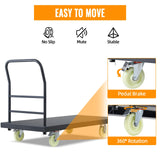 Heavy-Duty Platform Truck, 2500 LBS Steel Flatbed Cart, 47" L X 24" W X 32" H Flat Dollies, Hand Trucks with 5" Nylon Casters