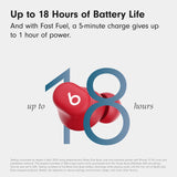 Solo Buds - Wireless Bluetooth Earbuds | 18 Hours of Battery Life | Apple & Android Compatibility, Transparent Red Beats