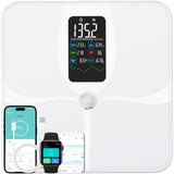Lepulse Smart Weight Scale With BMI Body Fat Muscle Mass, 4.68" Large Display With Trend, High Accurate 22 Composition Scale With Heart Rate, Bathroom Scale With App, White