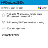 HP DeskJet 2855e Wireless All-in-One Color Inkjet Printer, Scanner, Copier HP
