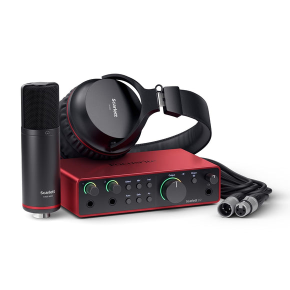 Scarlett 2i2 Studio 4th Gen USB Audio Interface Bundle for the Songwriter with Condenser Microphone and Headphones for Recording, Streaming, and Podcasting Focusrite