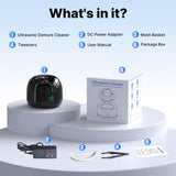 CXRUY Ultrasonic Retainer Cleaner - UV Dental Cleaning Pod Night Guard Cleaner for Dentures, Aligner, Braces, Toothbrush Heads, Jewelry (Black)