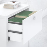 Bush Business Furniture Echo Lateral File Cabinet in Pure White with Satin Silver Handles