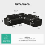 Novilla 104.3" Modular Cloud Couch, Modern Sectional Sofa with Smarts Coil® Support