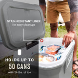 Insulated Portable Cooler with Heavy Duty Wheels, Leak-Proof Wheeled Cooler with 100+ Can Capacity Coleman