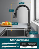 Hiqufet Black Kitchen Faucet with Soap Dispenser & Pull Down Sprayer, Rv Kitchen Sink Faucets for Pot Filler, Farmhouse Camper Bar Sink Laundry, RV Bathroom, Single Hole Single Handle Stainless Steel