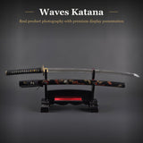 Waves Katana, 1045 Carbon Steel Hand Forged Full Tang Japanese Sword