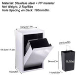 This Pull Out Trash Can Cabinet, Stainless Steel Built-in Garbage Bin for Bathroom and Kitchen Storage in Apartments and Modern Homes
