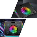 RGB Laptop Cooling Pad Stand with Adjustable Fan, Foldable Ergonomic Design