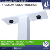 Ultimate Body Press Ceiling Mount Pull Up Bar for 8 Foot Ceilings, Steel Through-Bolted 48” Straight Bar with 14” Risers, Fits 16”and 24” Joist Spacing, Max 450lbs, USA Designed and Backed Ultimate Body Press