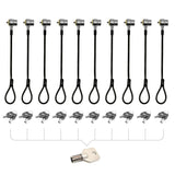 LORADAR 10Pack Laptop Security Cable Lock Anti Theft 6.7Feet for Laptops, Monitor & Other Devices (Keyed Different+Master Key)