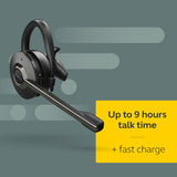 Wireless Headset, Convertible – Telephone Headset with Industry-Leading Wireless Performance, Advanced Noise - Black Jabra