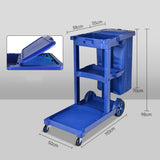 This Janitorial Trolley Heavy Duty Housekeeping Caddy with Wheels Commercial Cleaning Supplies Organizer Cart for Schools Hotels Restaurants and Malls
