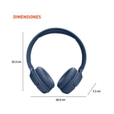 Wireless On-Ear Headphones, Up to 57H Battery Life and Speed Charge, Lightweight, Comfortable and Foldable Design (Blue) JBL