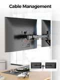 Bracwiser Dual Monitor Wall Mount for 17 to 32 inch Computer Screens, Each Holds to 22 lbs, Heavy Duty Telescoping Wall Monitor Arms, 75x75/100x100 VESA Horizontal Assembly Wall Mount, Black, WM94X2