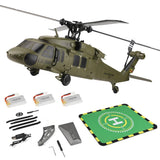 YounggDiy Mini WL K170 Black Hawkk Helicopter for Adults, WL K170 Black Hawkk UH-60L 170 2.4G 4CH Flybarless RC Helicopter, Outdoor Hobby RC Toy Model (RTF Version)