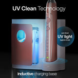 Aquasonic Vibe Series PRO – Ultra-Whitening Electric Toothbrush – 5 Modes & Smart Timers – UV Sanitizing Base – ADA Accepted (Satin Rose Gold)