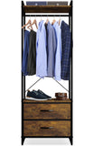 Sorbus Clothing Rack with Drawers - Clothes Stand Dresser - Wood Top, Steel Frame, & Fabric Drawers - Tall Closet Storage Organizer - Garment Rack for Hanging Shirts, Dresses, & Jackets