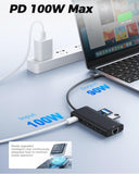 USB C Laptop Docking Station Dual HDMI Monitor 10in1 Dongle Type-C Hub Dock