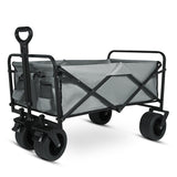Yesker Foldable Wagon - 300lbs Collapsible Garden Carts with All Terrain Wheels for Outdoor Camping Sports Shopping Gardening (Gray)