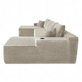 134" U-Shaped Compressed Foam Sofa, Vacuum Packed Boneless Cloud Couch