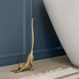 WallCharmers Gold Paper Towel Holder, Metal Toilet or Kitchen Paper Holder for Floor or Countertop, Gold Cat