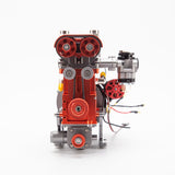 MechPuConToy Mini Metal Engine Model Kit That Runs, GS-L4 Engine Water-Cooled 4-Stroke DOHC Inline Four-Cylinder Engine Model Kit, Physics Science Engine for Adults (Finished Version)