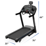 Horizon Fitness 7.0AT Treadmill, Black, Heavy Duty, LCD Display, Built-in Speakers, Heart Rate Monitor, USB Charging Port, Wheeled